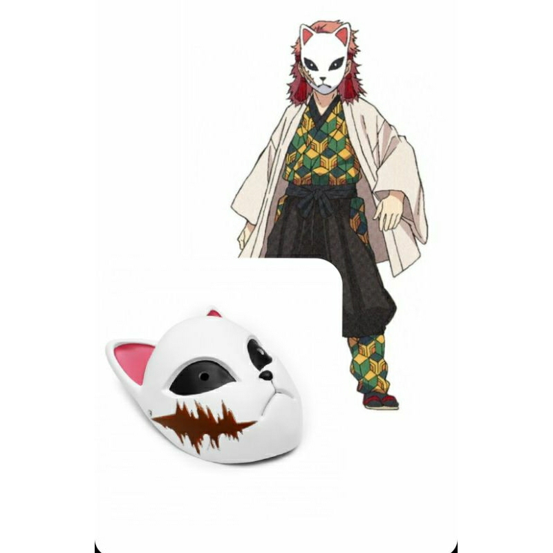 Mask Kitsune Fox, Topeng Kitsune Fox Demon Slayer Cosplay, masker motor keren