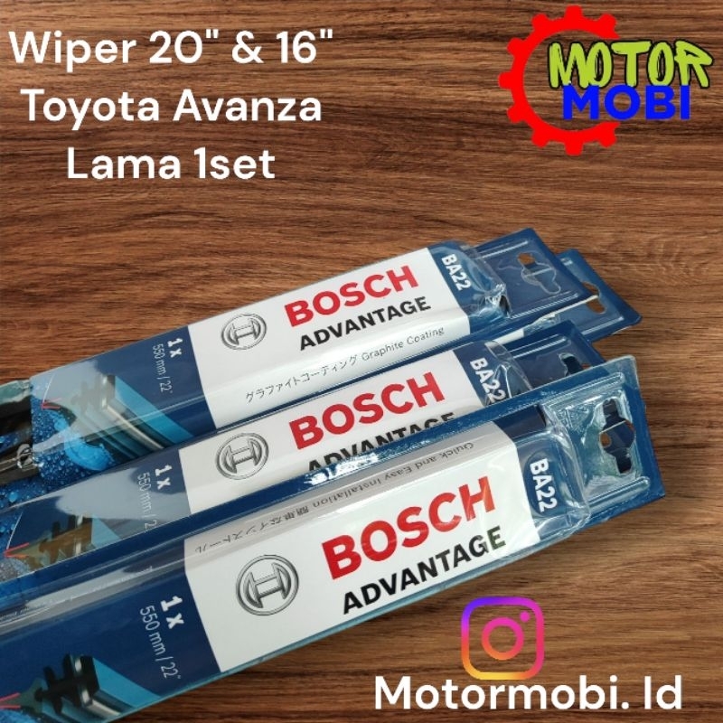 wiper bosch advantage ukuran 20" & 16" mobil avanza 2004-2010 1Set