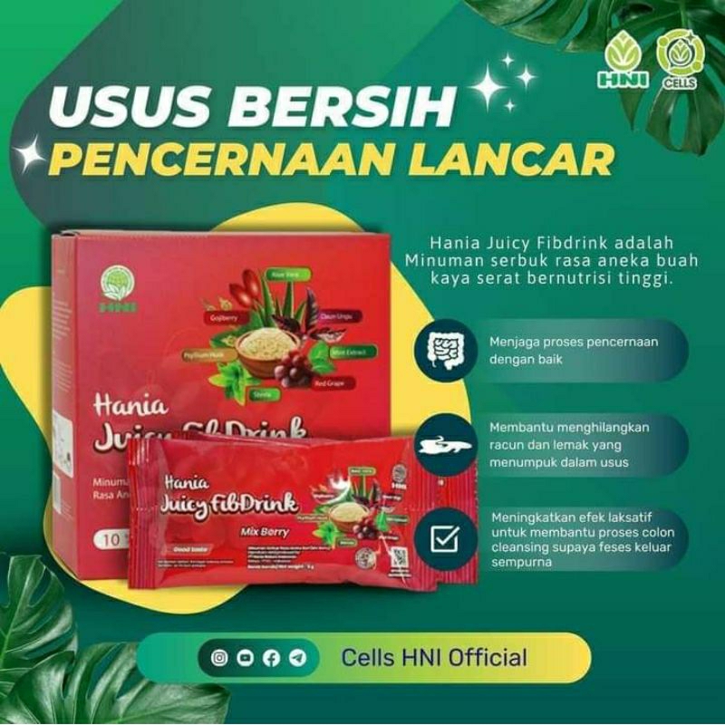 

BERSIH USUS PENCERNAAN LANCAR HANIA JUICY FIB DRINK MIX BERRY MINUMAN DETOX