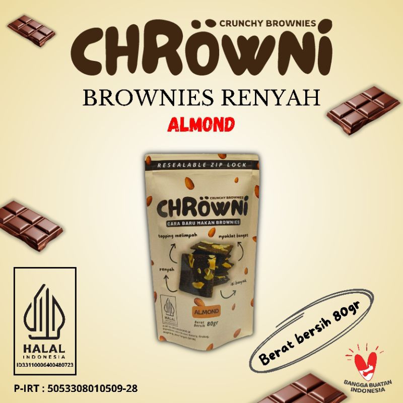 

Chrowni Almond 80gr Brownies Renyah/Keripik Brownies