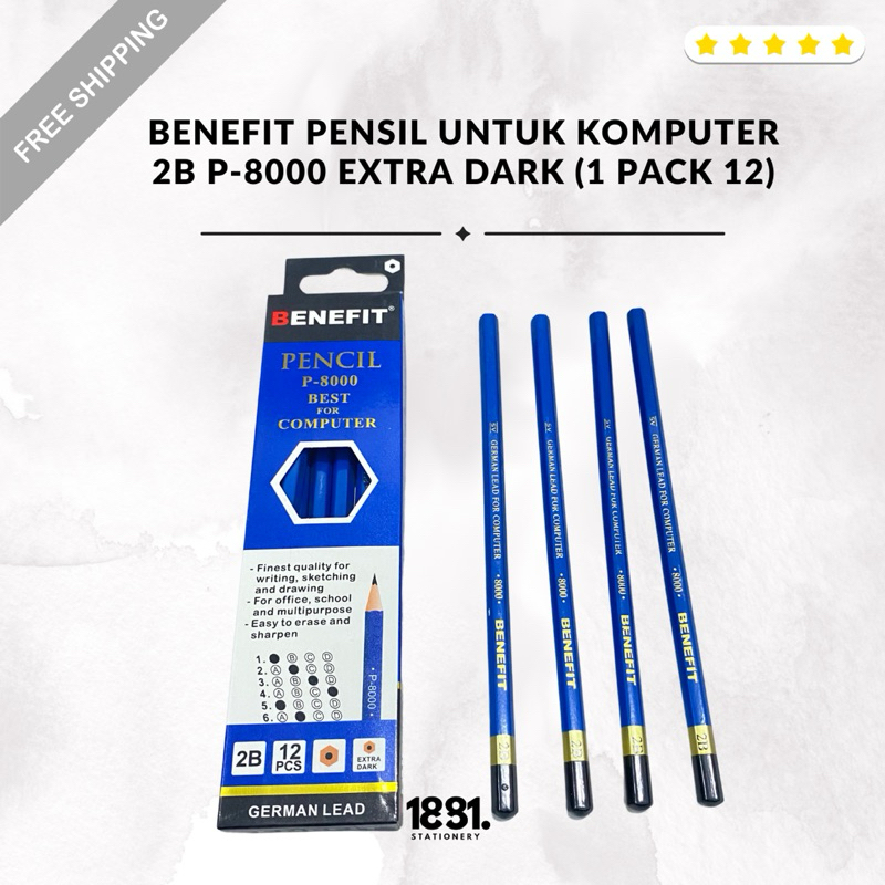 

Benefit Pensil Untuk Komputer Extra Dark 2B 1 Pack 12