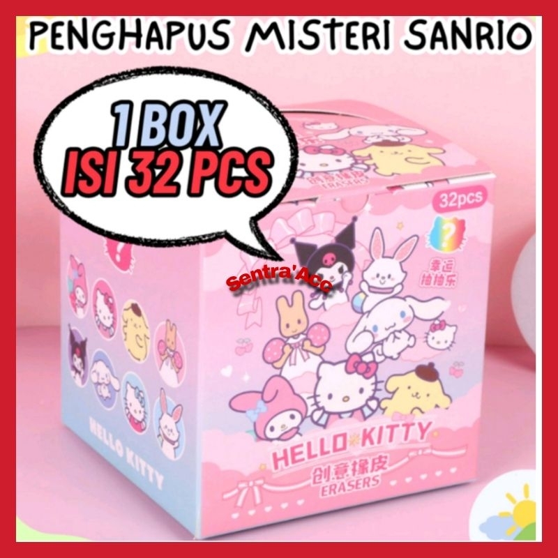 

Penghapus Misteri Sanrio 1Box isi 32pcs Paket Sanrio Penghapus Lotso Eraser Mystery Penghapus Karakter