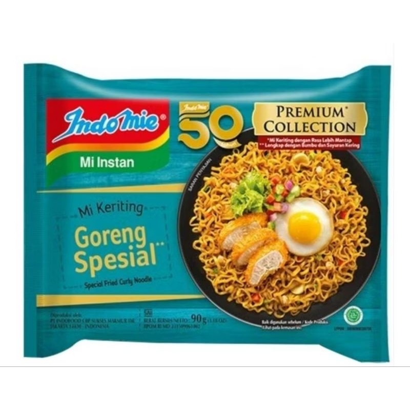 

Indomie Mie Instan Premium Mie Keriting Goreng Spesial isi 90 gram