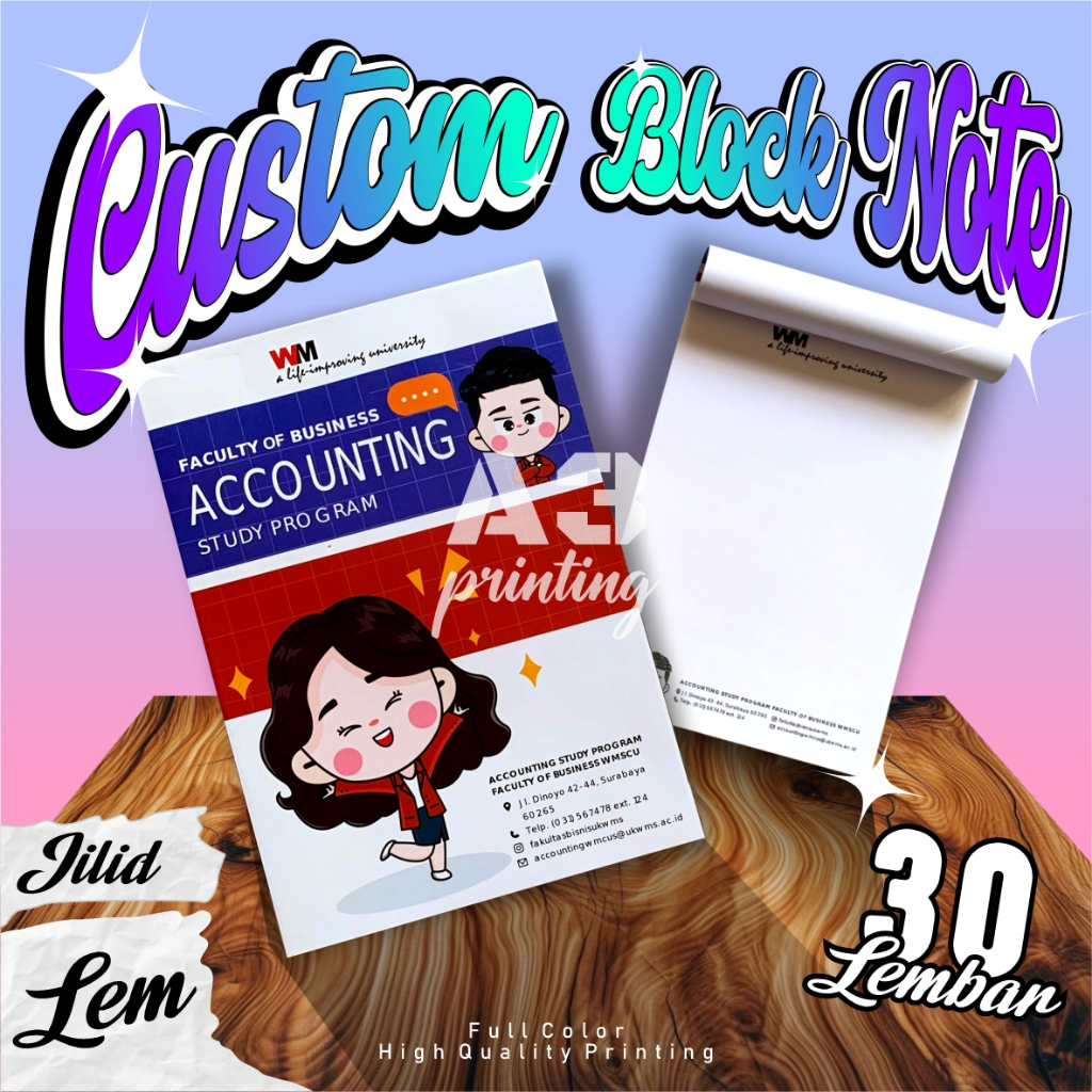 

Blocknote / note / notebook jilid lem ukuran A6