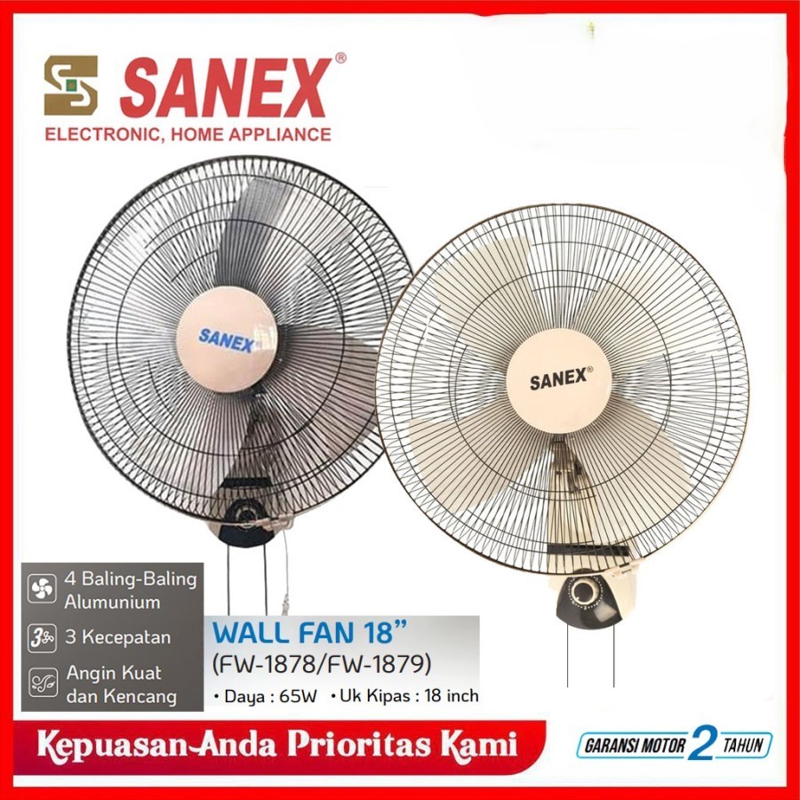 kipas angin dinding besi tornado SANEX 18" wallfan sanex besi