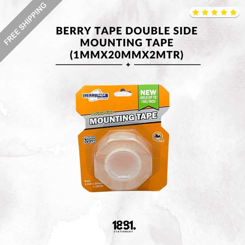 

Berry Tape Mounting Tape Double Side ( 12 mm x 20 mm x 2 mtr )