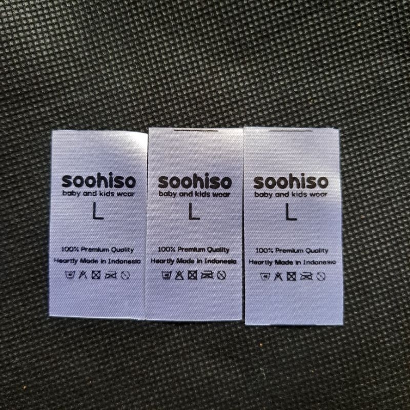 

LABEL SATIIN (panjang 160 meter) label satiin/ label kerah/ label berkualitas/ label rekomend/ free desain
