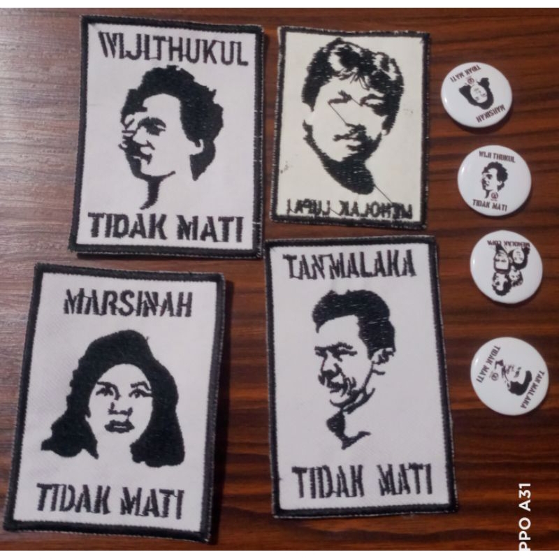 Patch emblem bordir jahit logo marsinah munir tanmalaka komputer+pin/bros