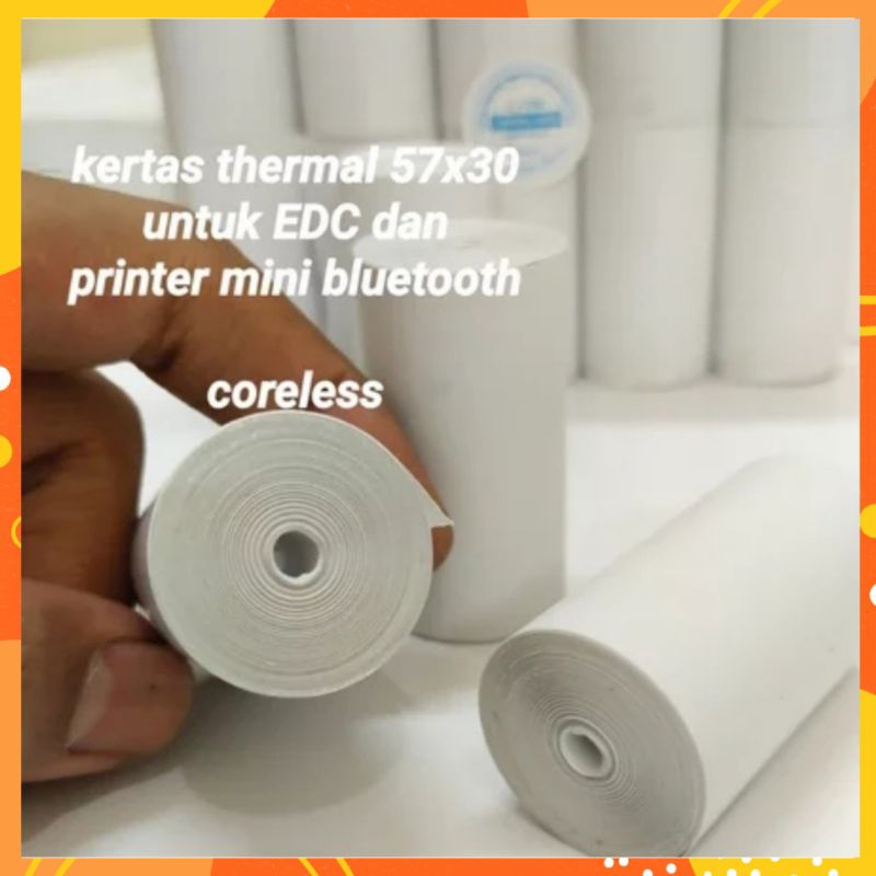 

Kertas Struk Thermal Paper Roll 57x30 58x30 Printer Thermal Kecil