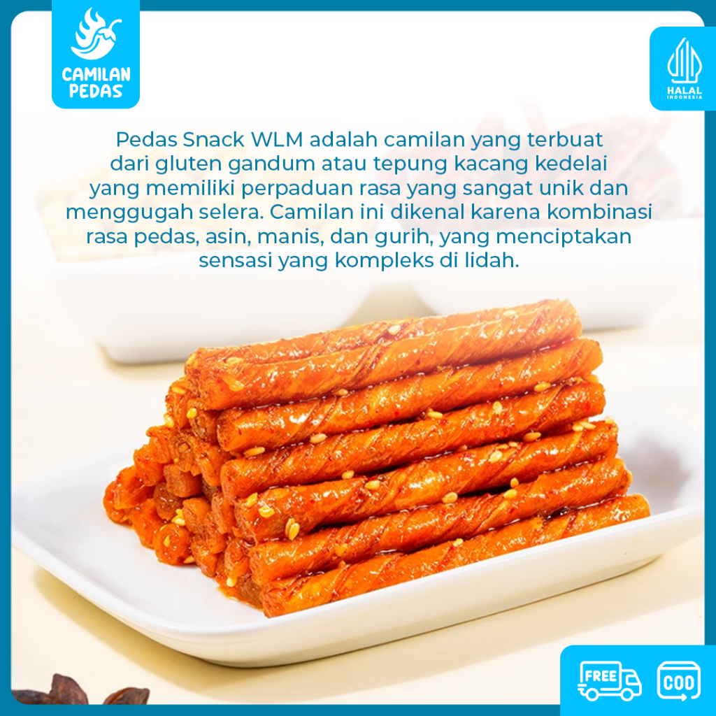 

[HALAL] Gluten Strip Snack Stick Pedas Viral Asin Gurih