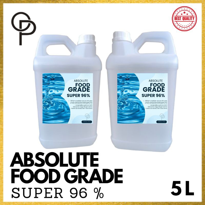 ALKOHOL PARFUM / ABSOLUTE FOODGRADE SUPER 96 % / Campuran Bibit Parfume 5 Liter Jerigen baru / absol