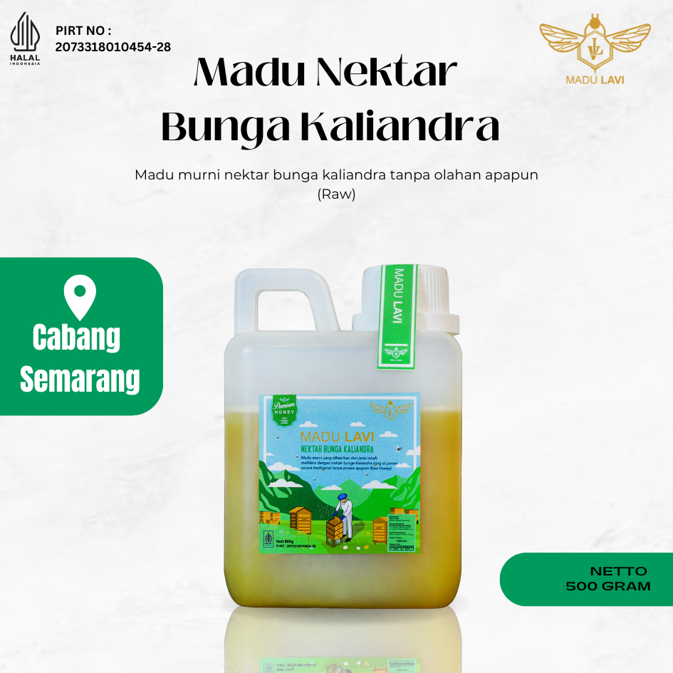 

[ Madu Lavi Semarang ] Murni Asli Nektar Kaliandra 500 gram Grade A 100% Alami Pure Raw Honey