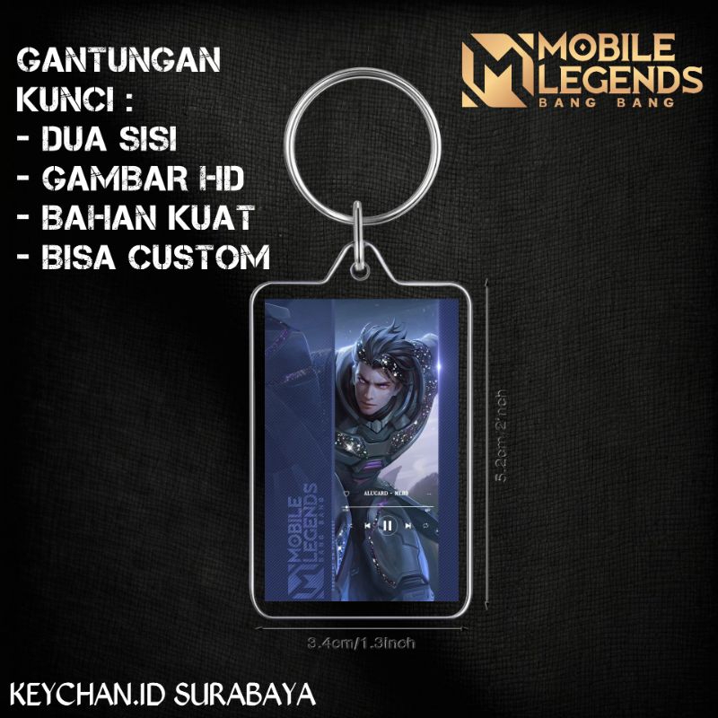 gantungan kunci akrilik dua sisi mobile legends skin legends alucard