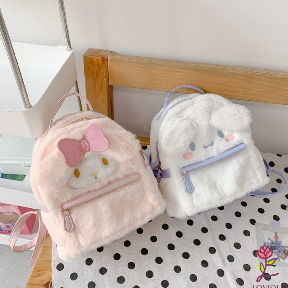 Baru Ekonomis  Lovioli Celine Bag Karakter Lucu Tas Ransel Bulu Premium Motif Melody Cute Fluffy Kor