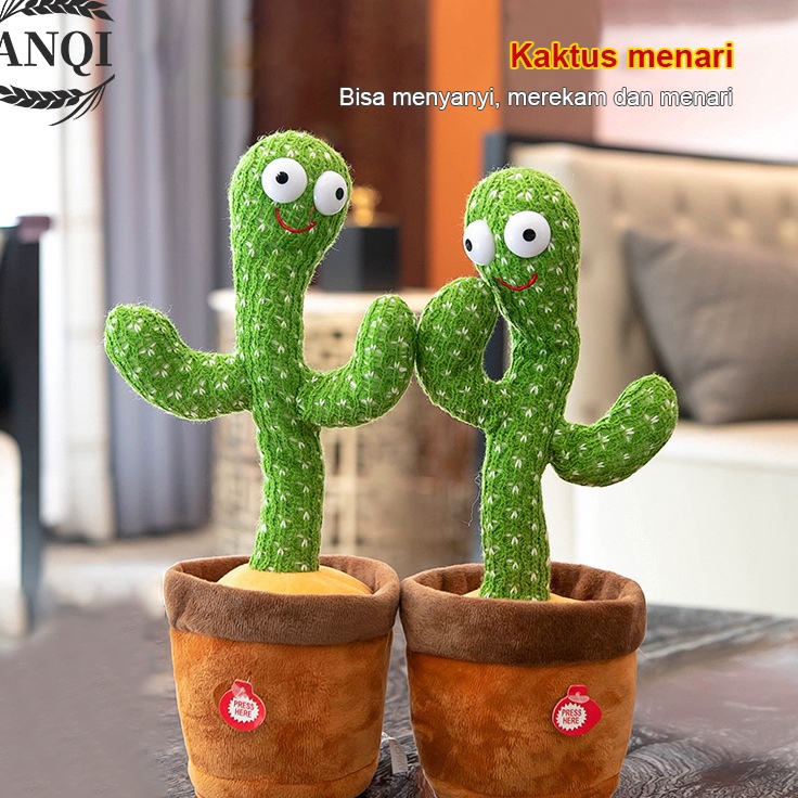 Ready Terbatas  ANQI 1888 Cactus Toy Boneka Pintar Kaktus Dancing Cactus LED ORIGINAL TIKTOK