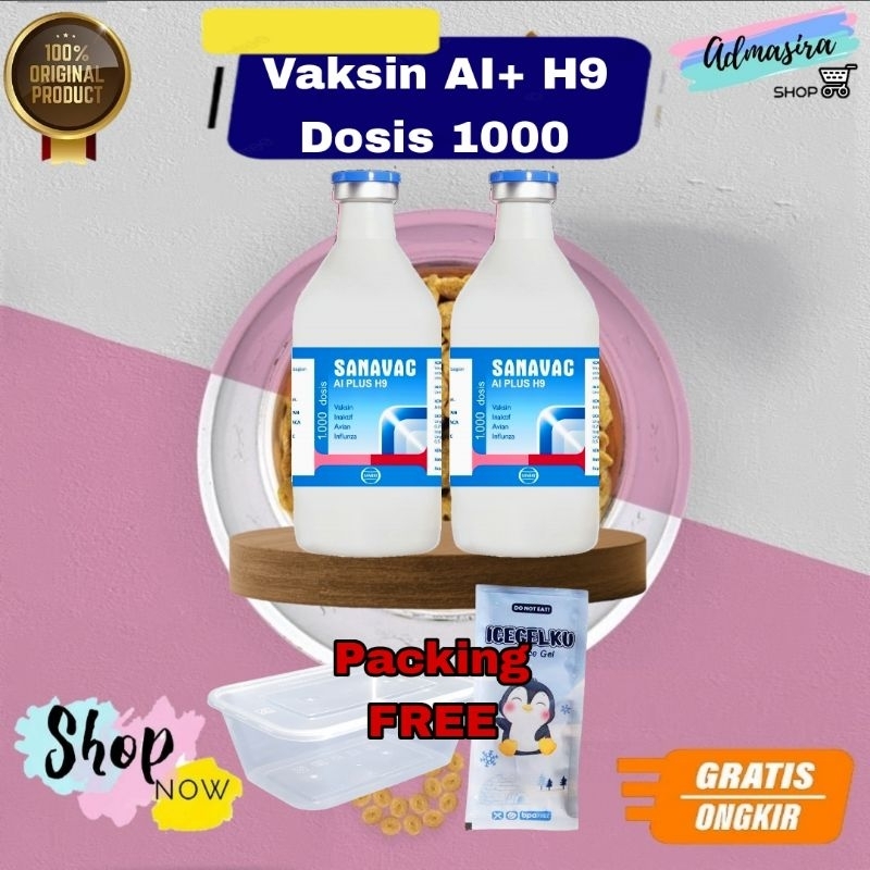 Sanavac AI PLUS H9 Vaksin Inaktif mencegah Avian Influenza H5N1 subtipe H9N2 pada Unggas Ayam Mensan