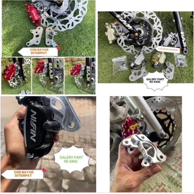 Breket dudukan Kaliper Nissin RCB 2Piston Rx king New Fizr Scorpio Vixion old