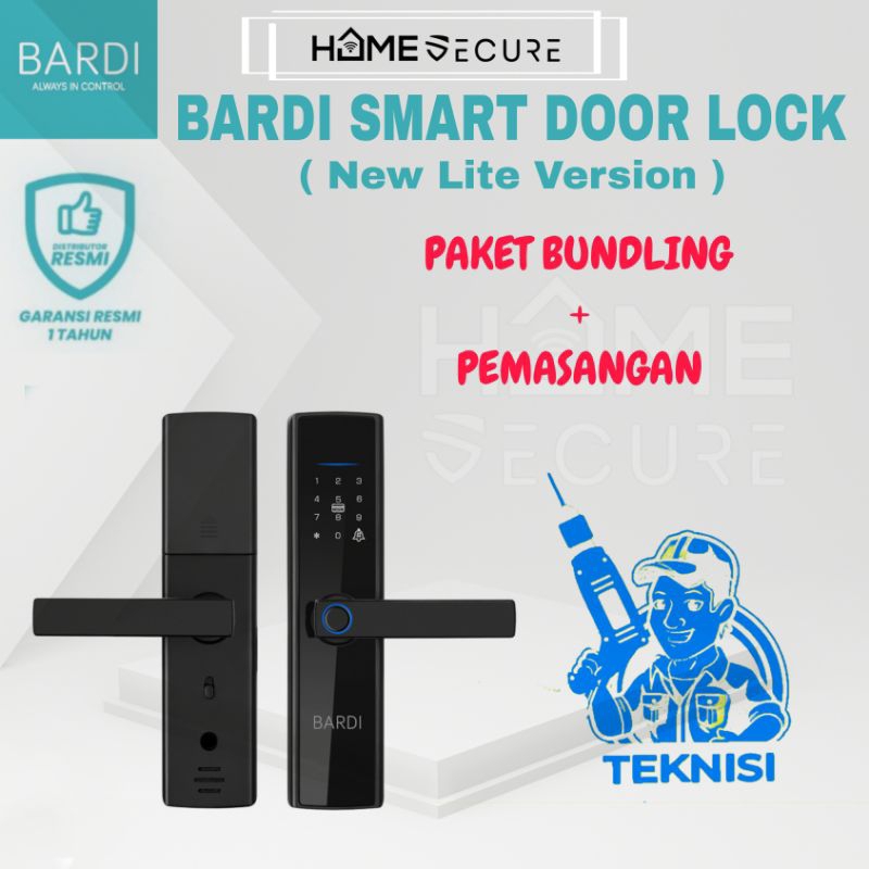BARDI Smart Door Lock Fingerprint With Handle / Smart Lock Door Bardi Kunci Pintu Digital Sidik Jari