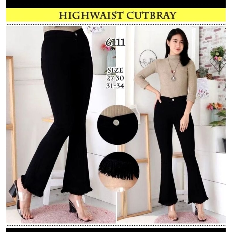 Jeans cutbray rawis preloved size 27