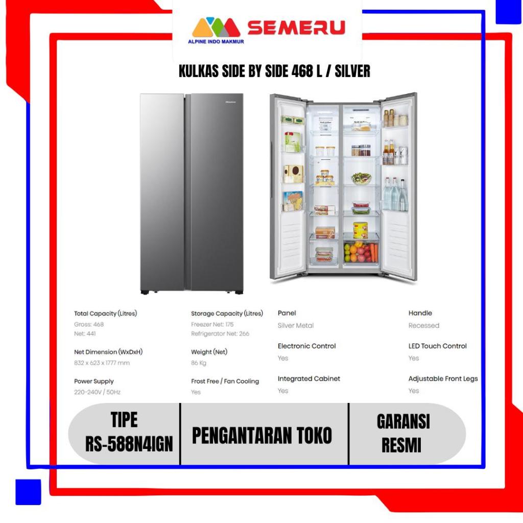 HISENSE KULKAS SIDE BY SIDE KHUSUS MAKASSAR FREE PENGANTARAN