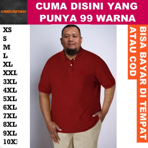 99 WARNA CORAT CORET UDIO Pollo Shirt Wanita Cewek Perempuan Kaos Polo Pria Cowok Laki Laki Polos Ke