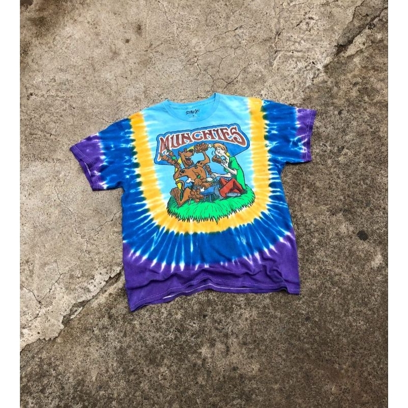 Vintage Tee Scooby Doo Munchies Smoking 420 Tie Dye