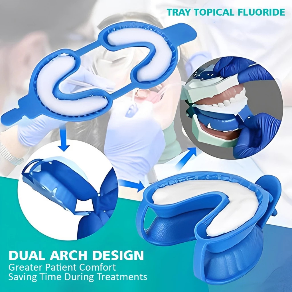 Dental Sendok Cetak Gigi Busa Tray Topical Fluoride Disposable Foam