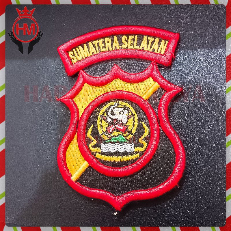 Bordir Logo Polda Sumatera Selatan Badge Bordir Polda Sumsel - HM