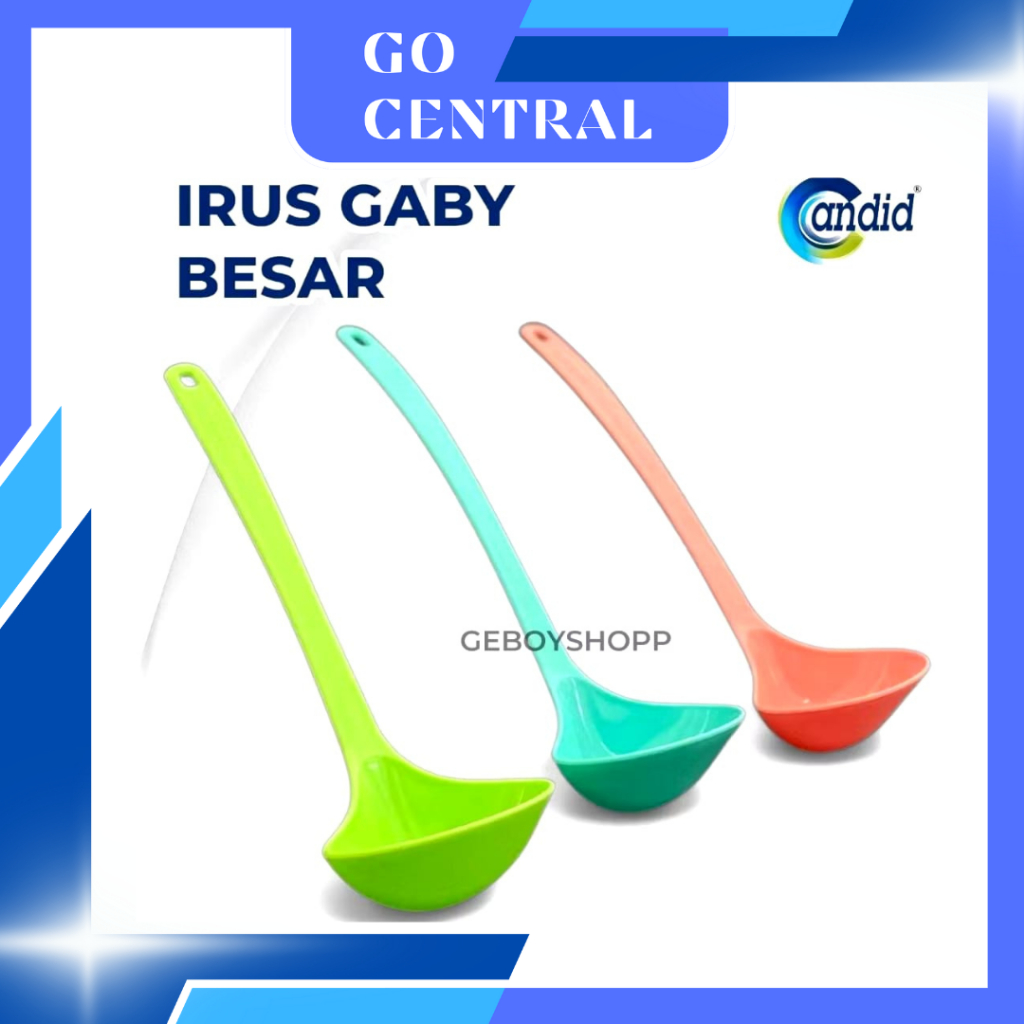 GC [PAKET 6PCS] Candid Centong Sayur GABY BESAR Plastik Murni/ Sendok Sup Plastik Foodgrade PP5