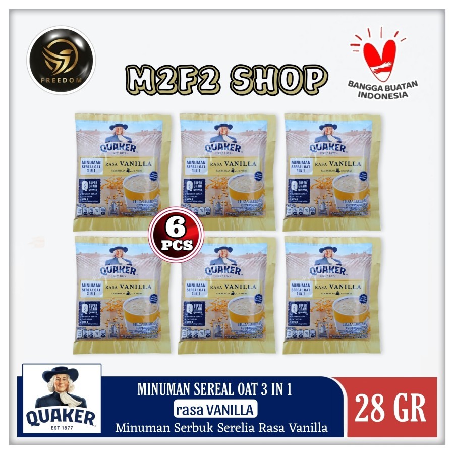 

Quaker Instant 3in1 Vanilla | Minuman Serbuk Sereal Oat Rasa Vanila Sachet - 28 gr (Kemasan 6 Pcs)