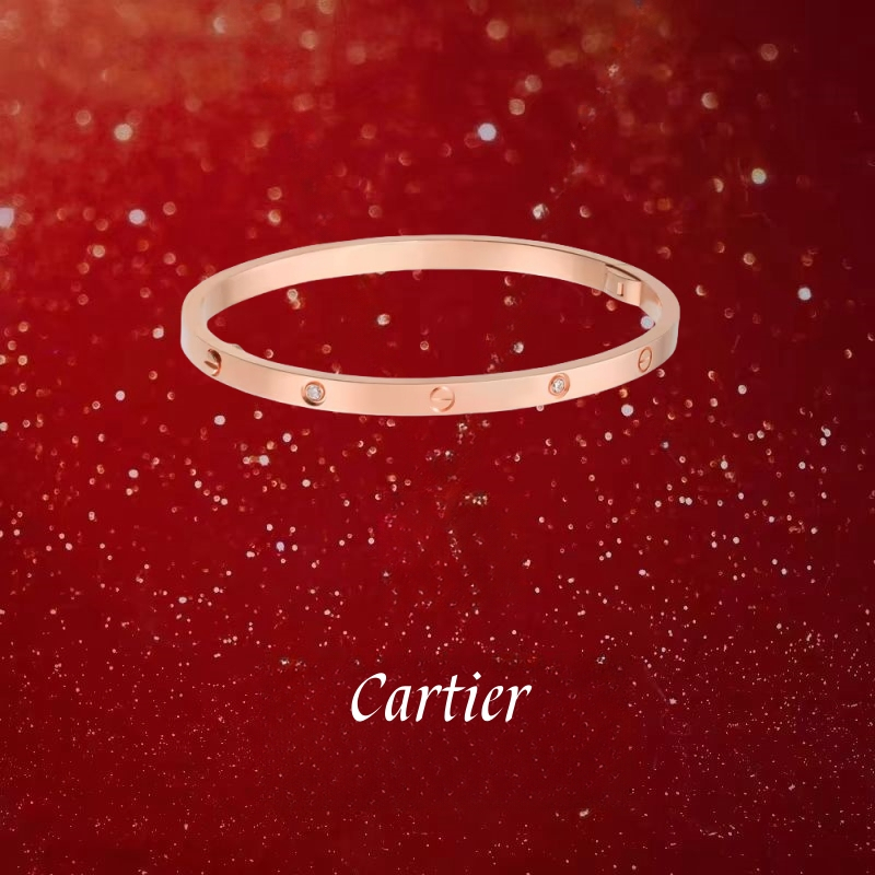 [100% Original] Cartier Gelang LOVE berlian klasik/gelang couple/emas mawar/emas kuning/emas putih