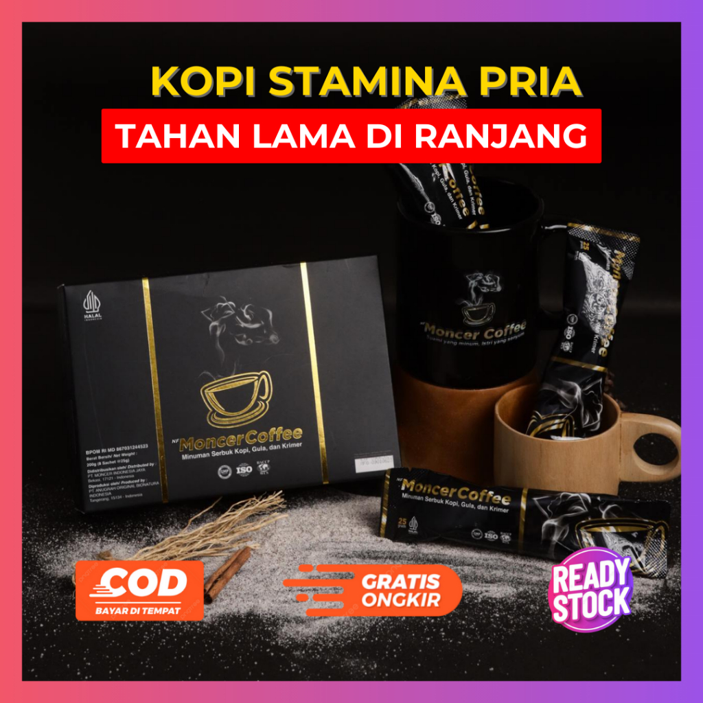 

MONCCER COFFEE ORIGINAL OBAT KUAT STAMINA TAHAN LAMA KOPI HERBAL VITALITAS PRIA AMAN BPOM 100% ASLI