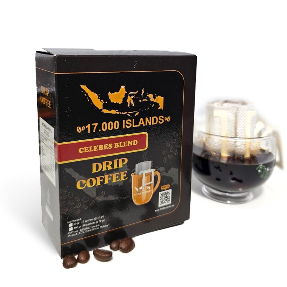 

17000 Islands drip bag coffee kopi drip Celebes Blend - 5 Sachets