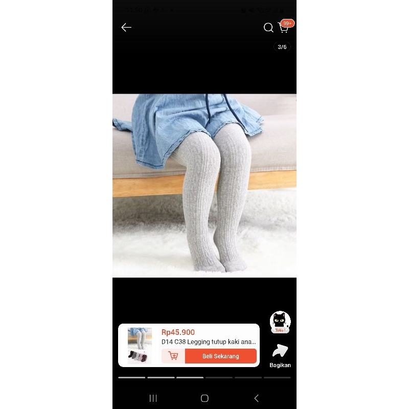 preloved legging tutup kaki 6-12 bulan