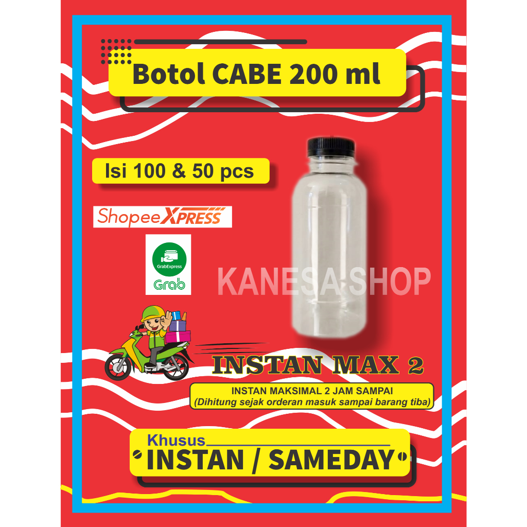 Botol Cabe 200ml / Botol Plastik Cabe 200ml / Botol Plastik 200ml / Botol Plastik Depok [KHUSUS INST