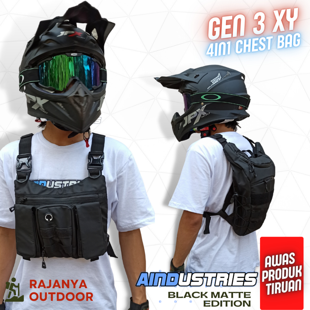 tas dada outdoor pria Chest Bag Waterproof depan belakang Ryder Tas Dada Tactical Rig Bag