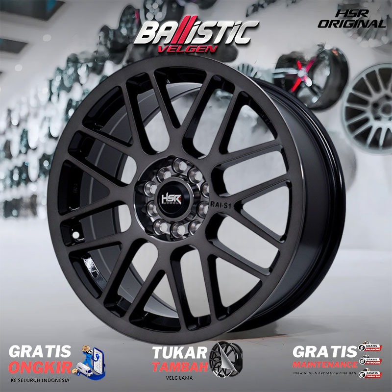 Variasi Velg Mobil Rush, Ertiga, Terios DLL Ring 17 Lubang Baut 5 Vel Racing Original HSR Wheel
