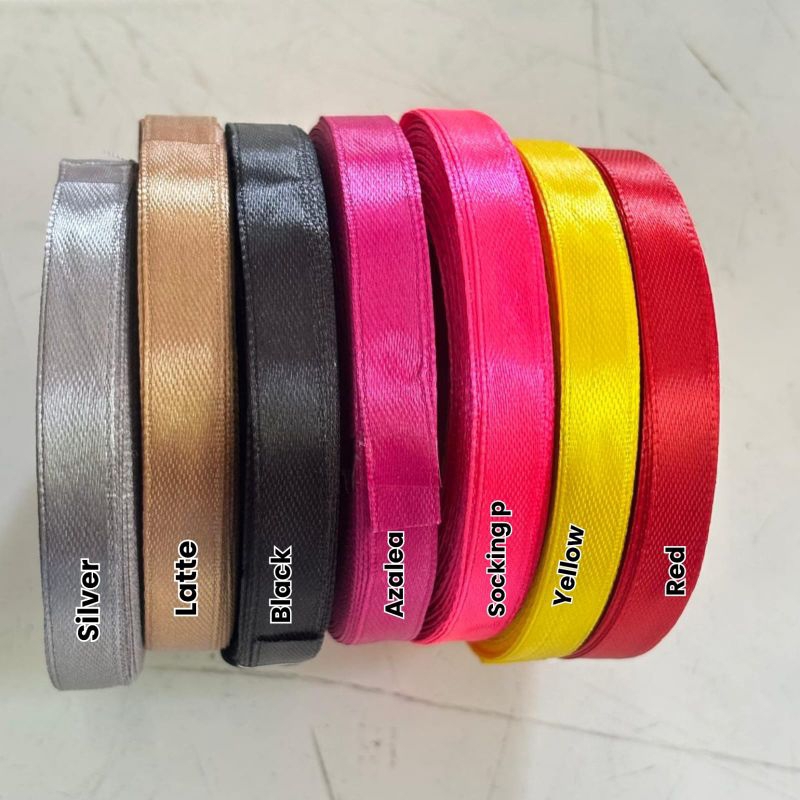 

PER 1 ROLL ( 20 YARD / 18 METER) - PITA SATIN 3/8 INCH/ PITA SATIN LOKAL/ PITA KADO GIFT BOUQUET BUNGA/