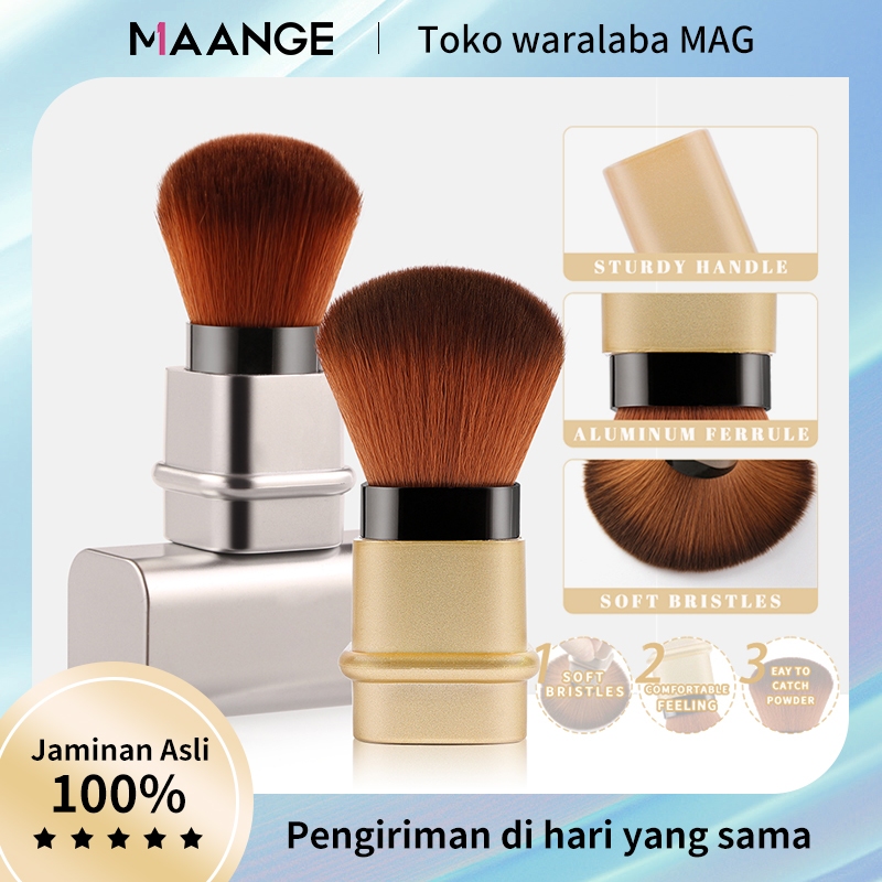 MAANGE Brush Make Up Travel Portable Blush Powder Makeup Brush Kuas Bedak Wajah Rias Dapat Ditarik D