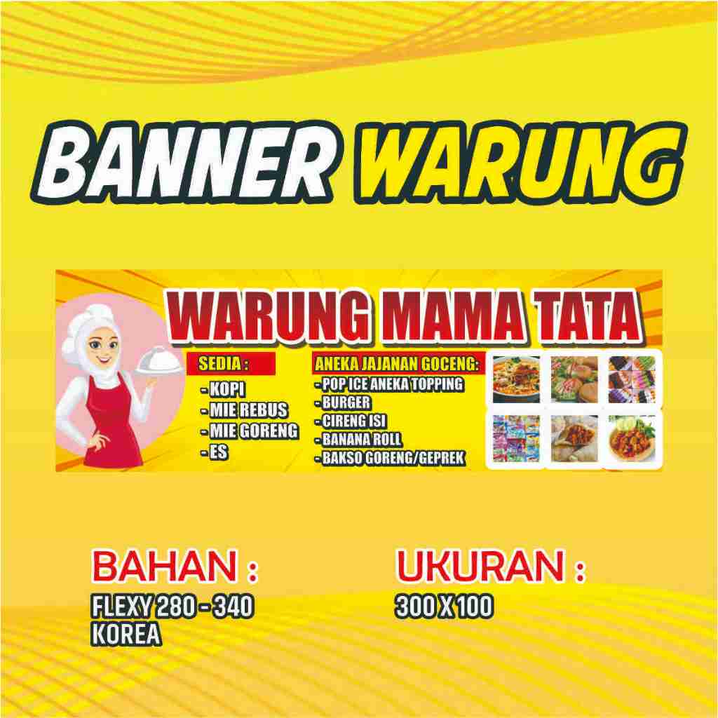 Spanduk Banner Warung/ Banner Warung/ Free Desain/Spanduk Warung