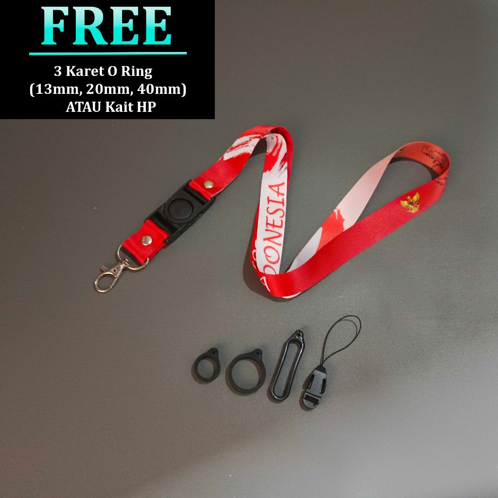 

Lanyard Indonesia Merah Putih - Tali Gantungan Handphone Nametag ID Card Indonesia