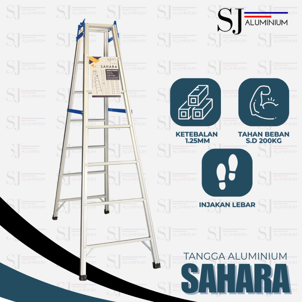 TANGGA SAHARA - Tangga Lipat Aluminium - Tangga Aluminium / Aluminium Ladder - JUMBO Biru 2 M / 2 Me