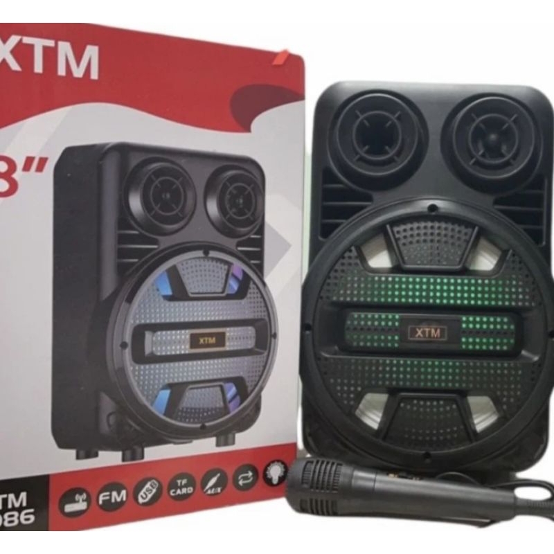 SPEAKER BLUETOOTH XTM -5086 8 INCH TERBARU PLES MIC/SALON AKTIP BARU