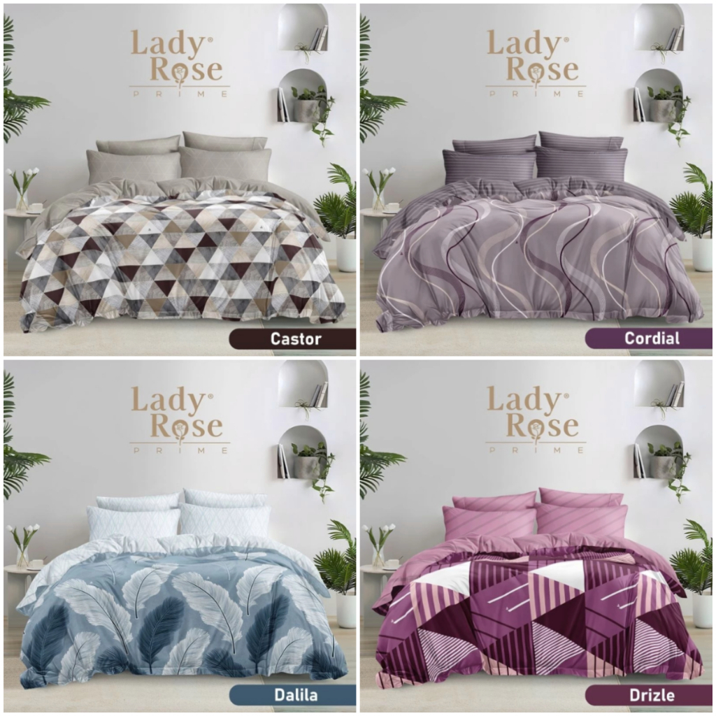 Bedcover Lady Rose King Size 180 x 200 ( 6 kaki ) Motif Minimalis 2