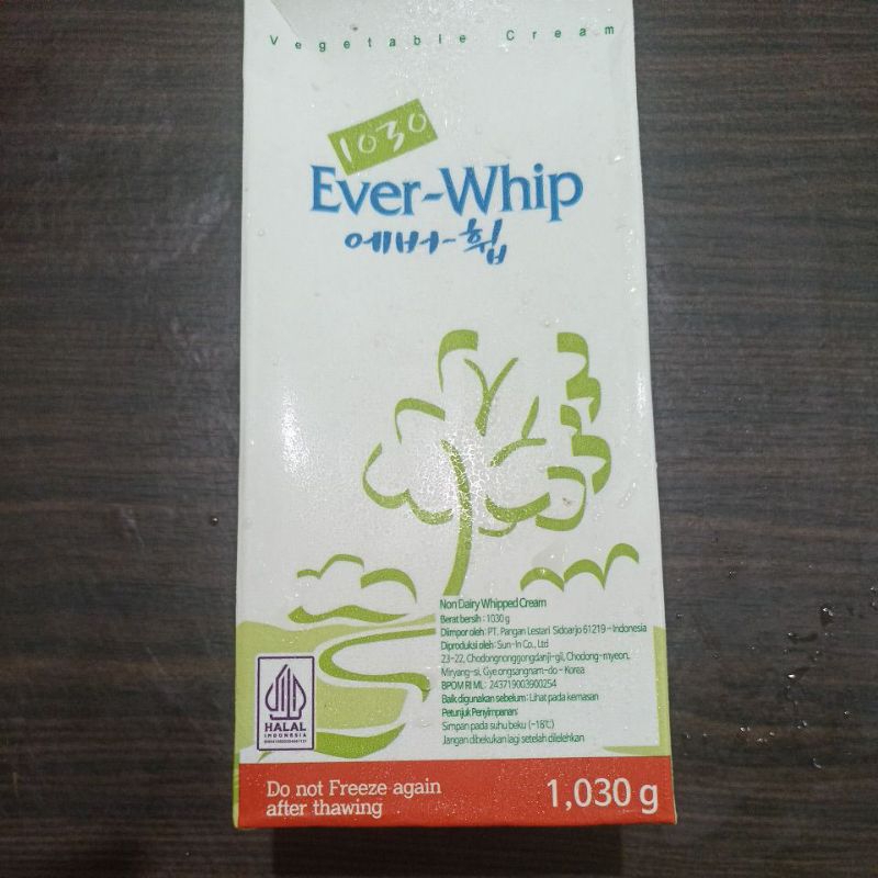 

ever whip non dairy whipped cream | vegetable cream kemasan 1030gr | INSTANT ONLY!!