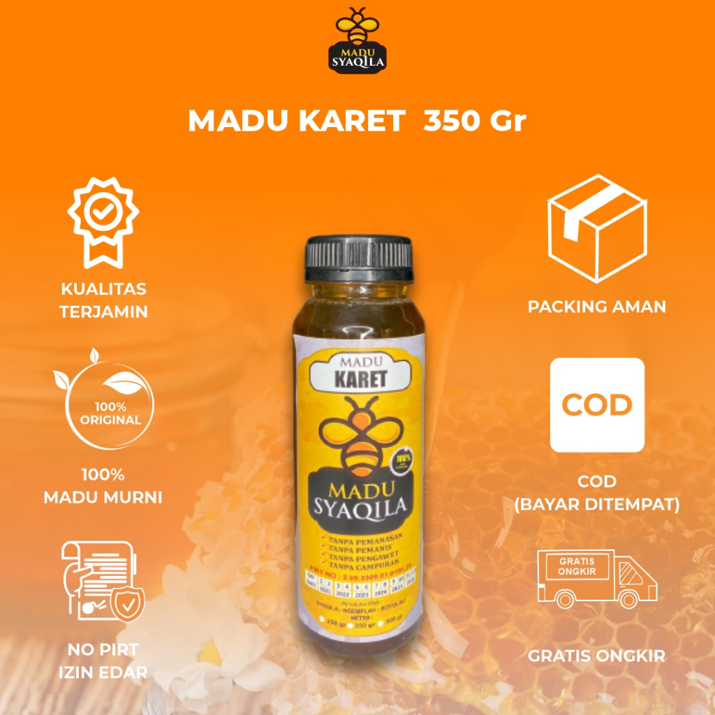 

Madu Syaqila |Madu Karet Jaminan Asli 350gr| Madu Murni |Raw Honey | Madu Mentah