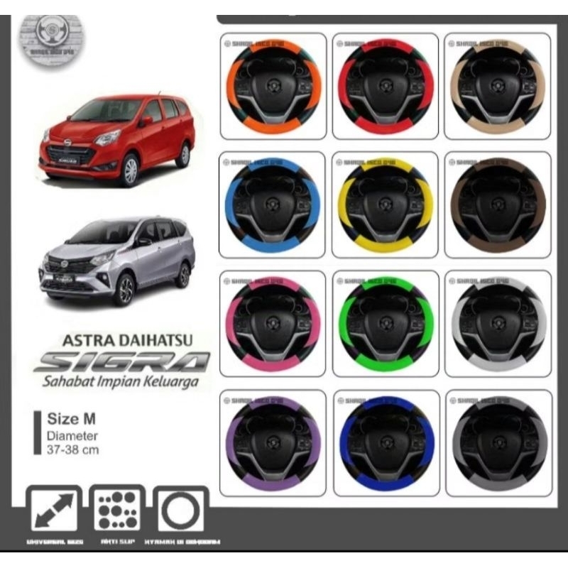 Star Sarung Stir Mobil Daihatsu Sigra, Cover Stir Sigra ,Sarung Stir Minibus