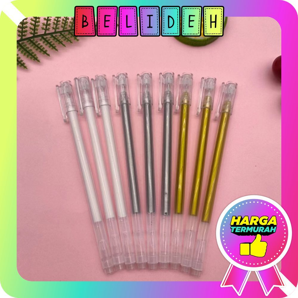 ☛BELIDEH☚ pena samoyed silver gold white warna warni untuk tulis di kertas hitam metallic metalik me