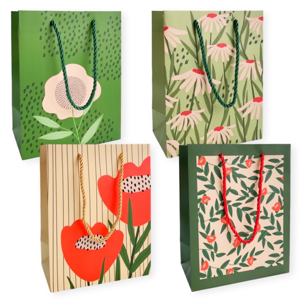 

Kantong Kertas / Paper Bag Bunga Hijau 23x18x10cm 70180400