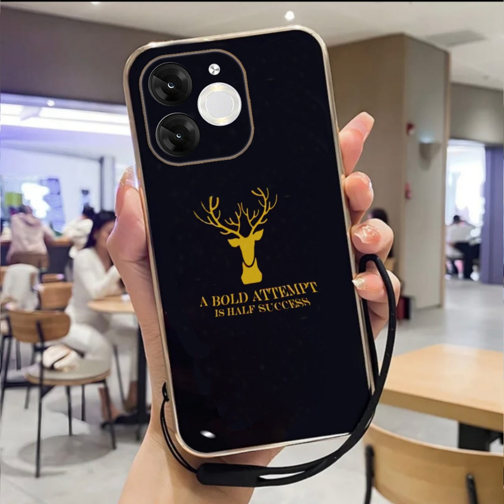 Case Itel A80 Silicone Plating Deer Plus Tali Pegangan